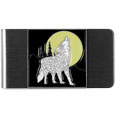 Howling Wolf Large Steel Money Clip
